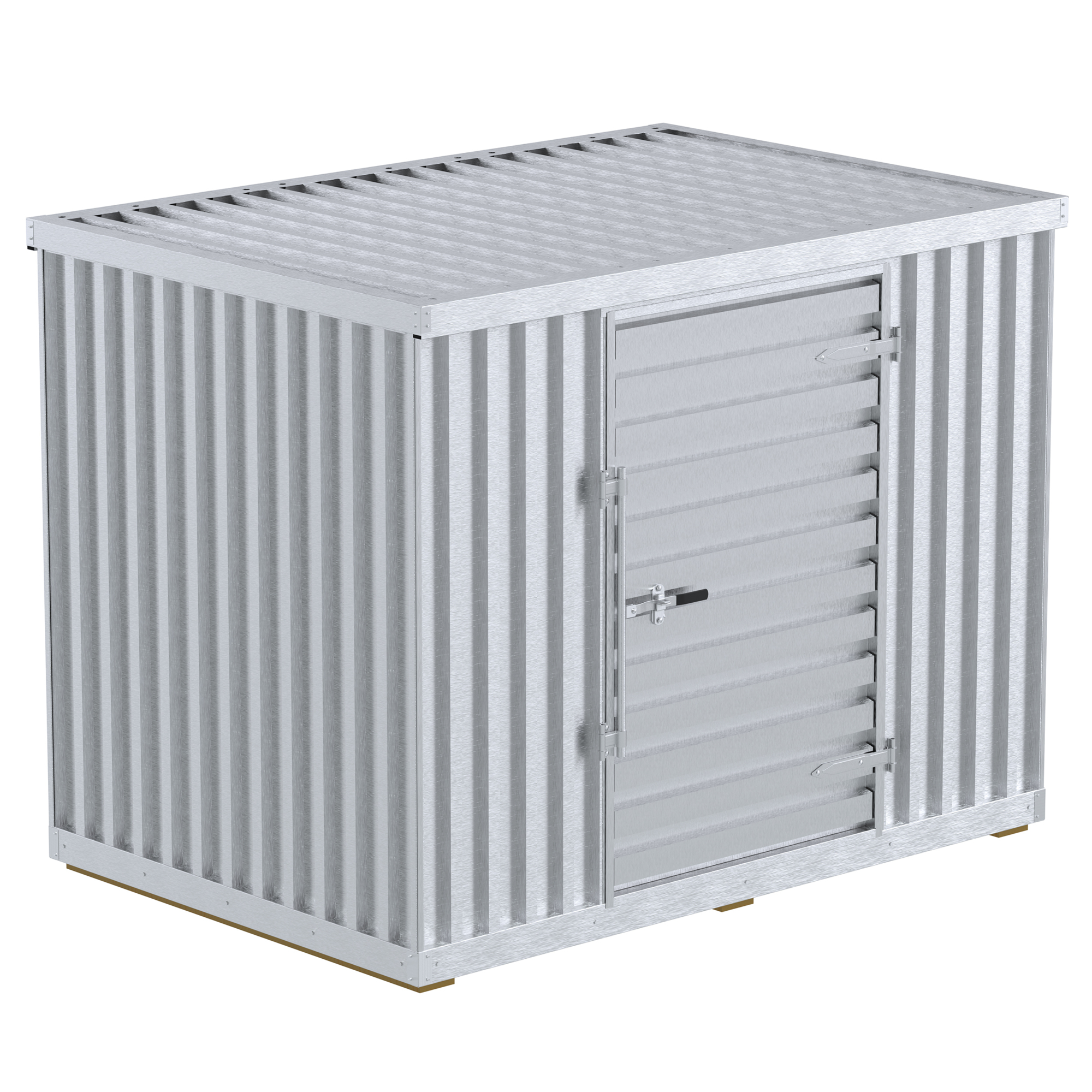 Vestil Galvanized Storage Building - 110in.L x 78in.W x 78in.H, 22-Gauge Steel, Hinged Lock Door, Model# STOR-96-G-W-1RH